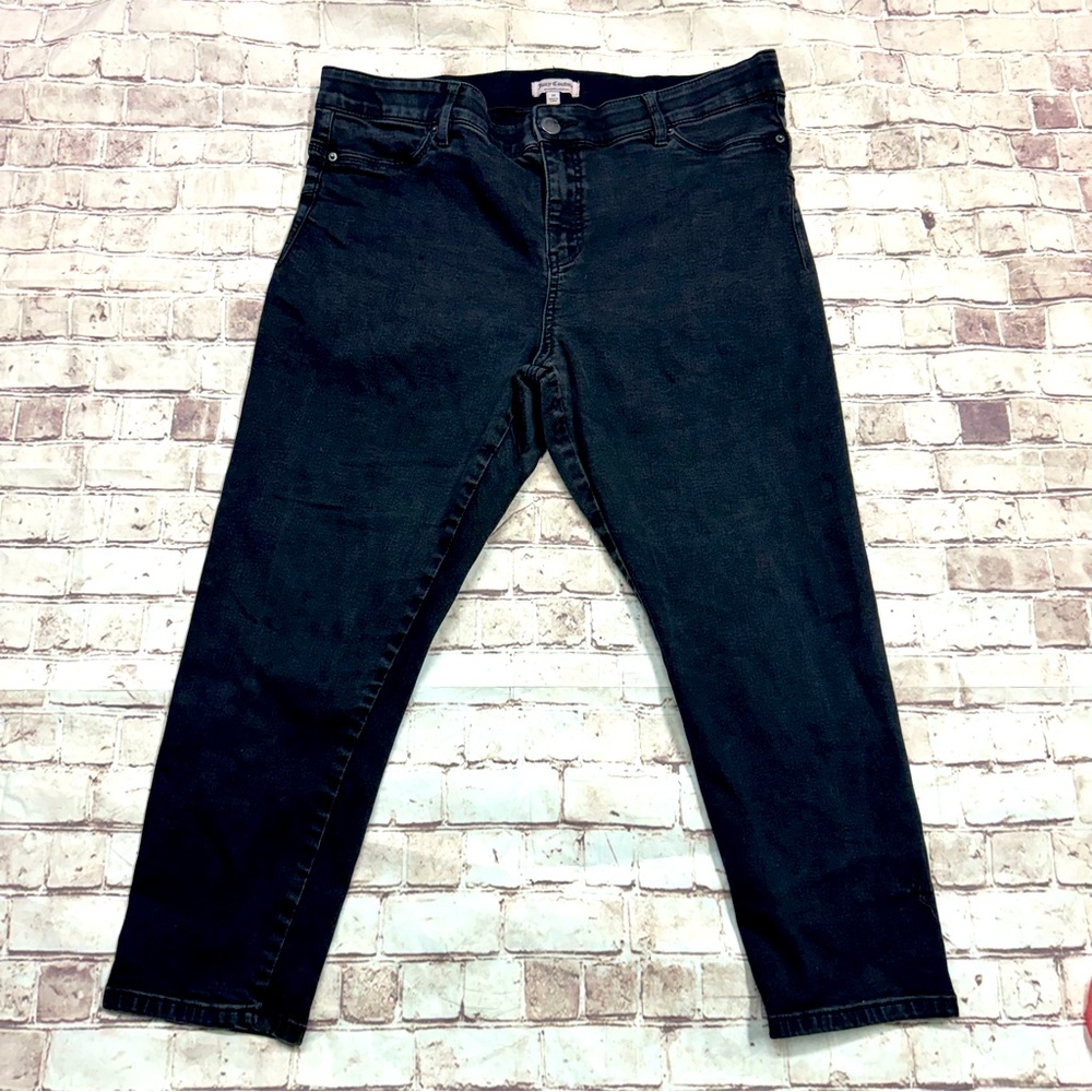 Juicy Couture plus Sz 16 black ankle crop jeans pants - Picture 1 of 10